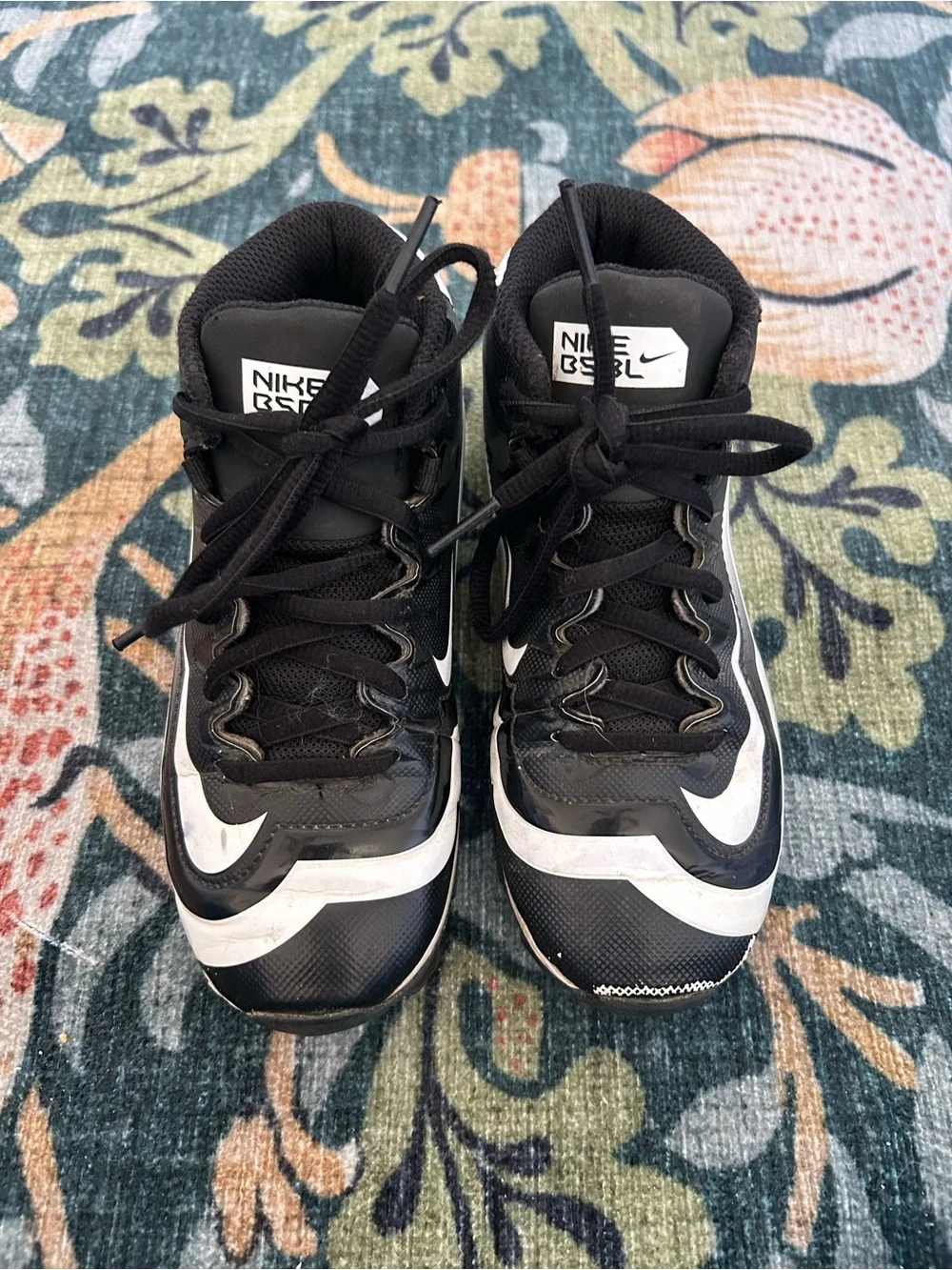 Nike Kids Black and White High-Top cleats